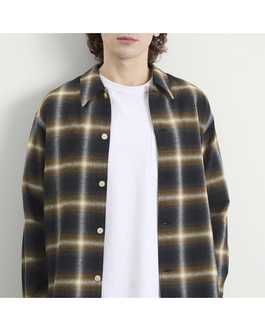 Second/Layer Green Second Layer Logan Ombre Long Sleeve Check Shirt for men