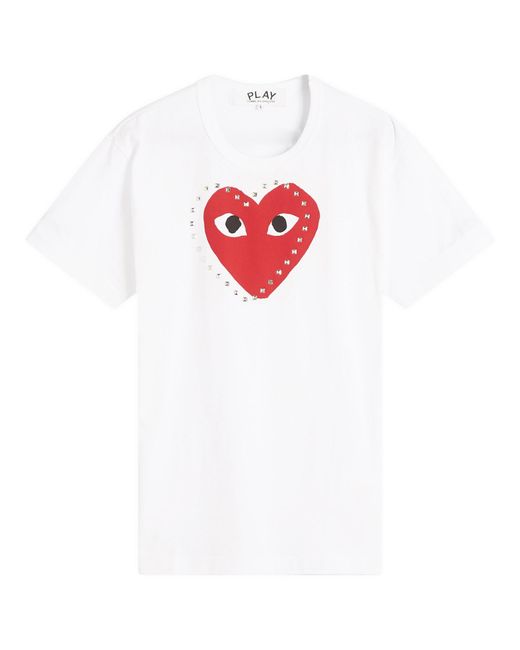 COMME DES GARÇONS PLAY Red Studded Large Heart T-Shirt for men