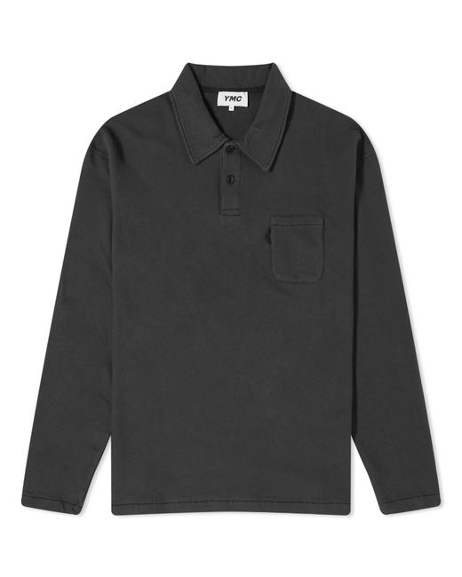 YMC Gray Ivy Long Sleeve Polo Shirt for men