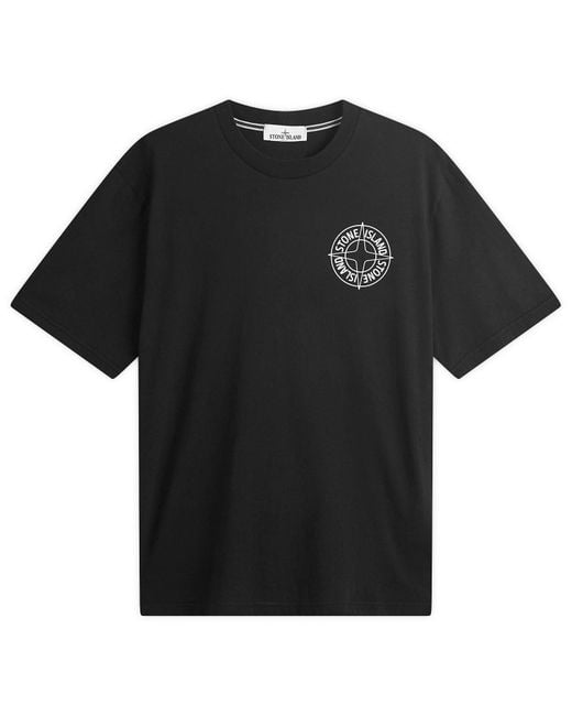 Stone Island Outline Compass T-Shirt in Black for Men | Lyst