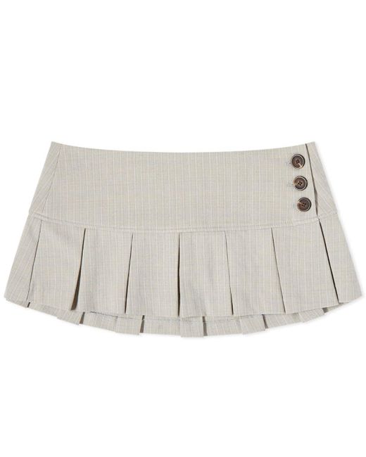 DANIELLE GUIZIO Gray Pleated Micro Mini Skirt