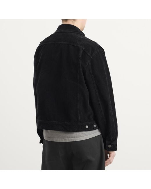 Studio Nicholson Black Derby Double Dye Corduroy Trucker Jacket for men