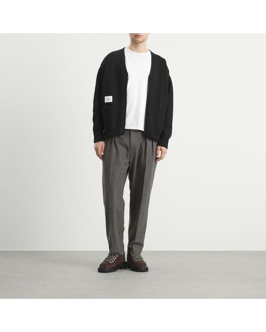 (w)taps Gray Glen Check Two Tuck Trousers for men
