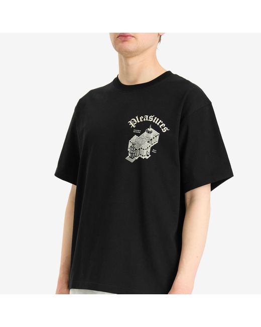 Pleasures Black Chapel Heavyweight T-Shirt for men