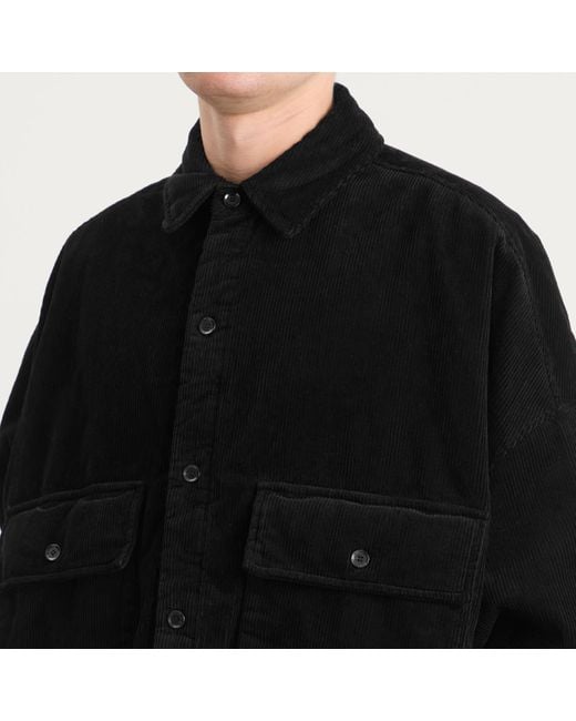 Merely Made Black Corduroy Overshirt for men