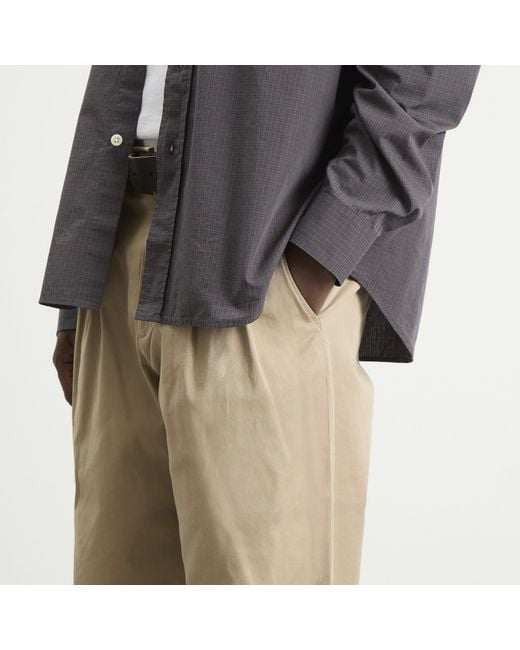 Norse Projects Natural Hestur Relaxed Twill Pleated Trousers for men