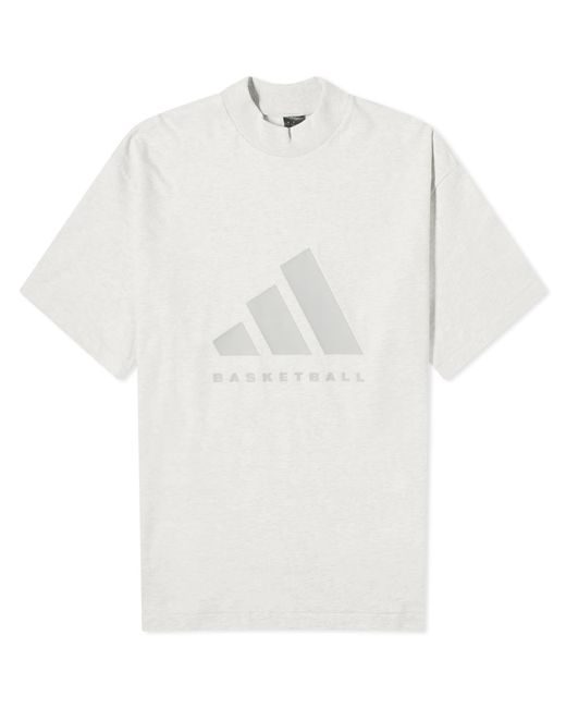 Adidas White Basketball T-Shirt for men