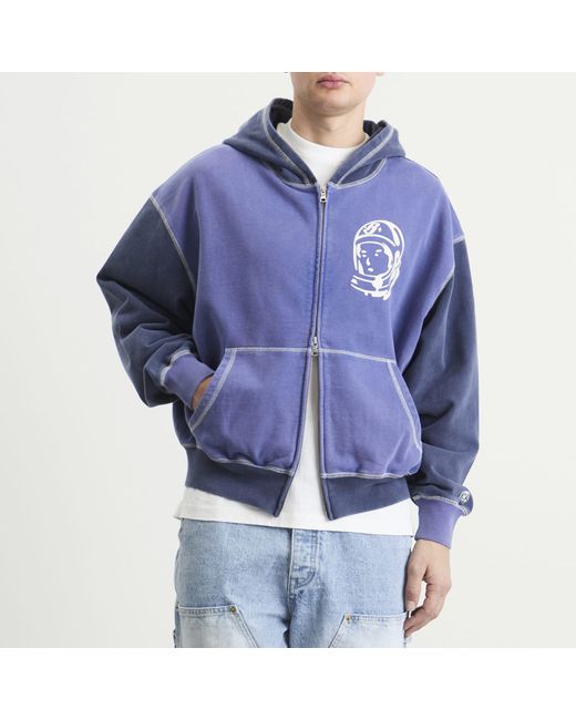 BBCICECREAM Blue Oversized College Zip Hoodie for men