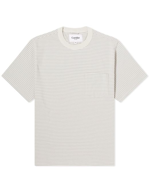Corridor NYC White Mini Stripe T-Shirt for men