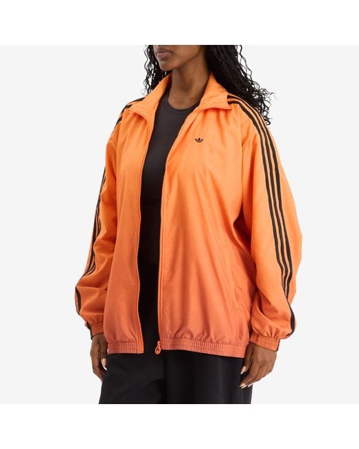 adidas Firebird Oversized Track Top in Orange | Lyst