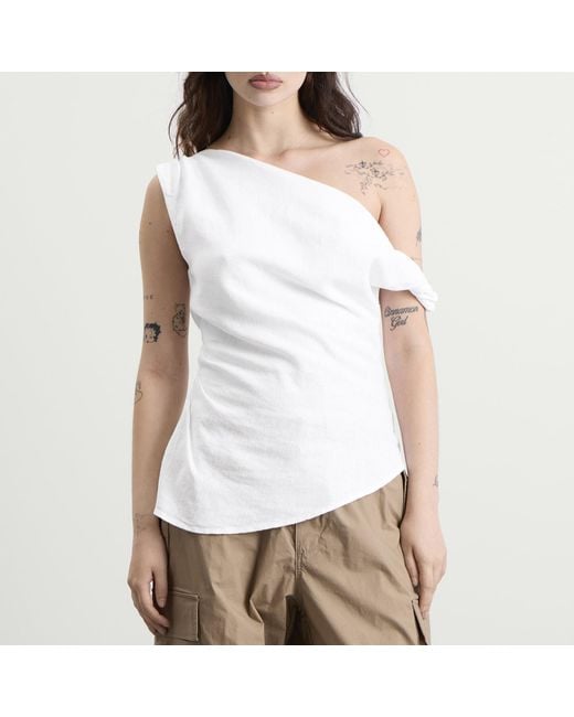 Tala White Soft Linen Top