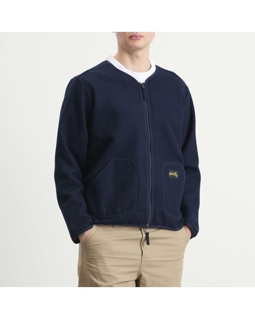 Stan Ray Blue Wool Fleece Cardigan for men