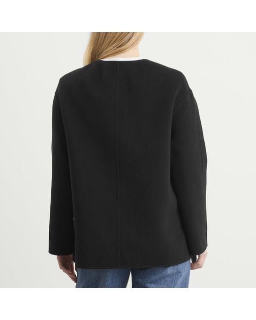 Rohe Black Mandarin Double-Faced Wool Jacket