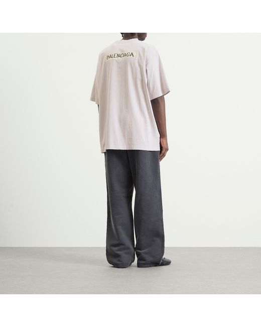 Balenciaga Gray Masking Tape Jersey T-Shirt for men
