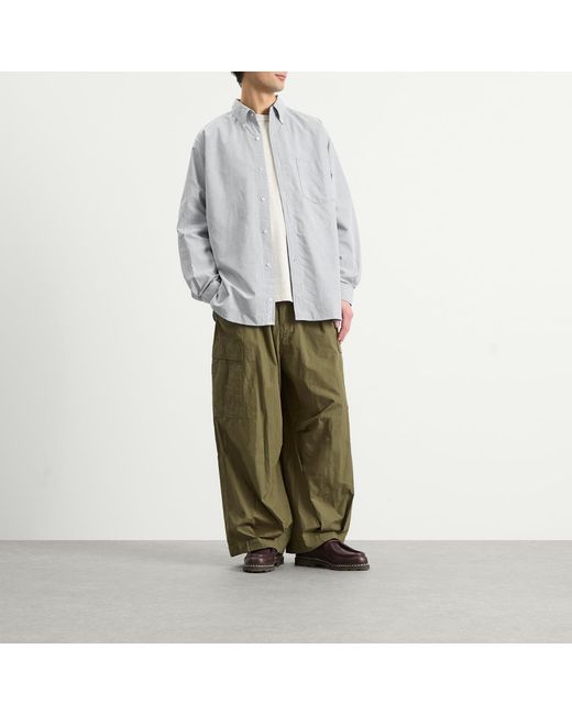 Nanamica Blue Button Down Wind Shirt for men