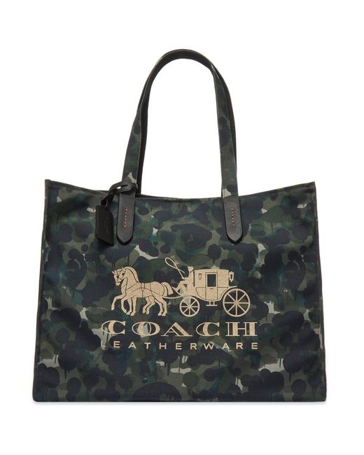 COACH Canvas Camo Horse And Carriage Tote Bag in Green for Men Lyst