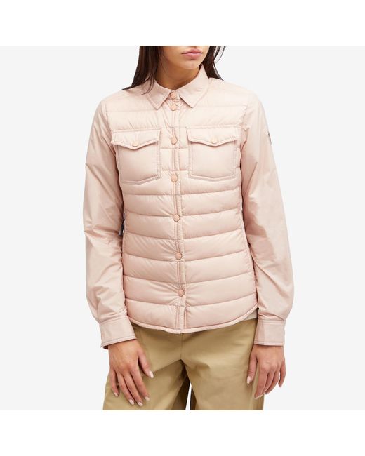 3 MONCLER GRENOBLE Pink Padded Averau Shirt Jacket