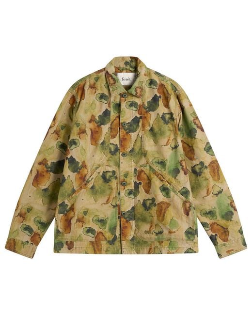 Forét Green Berry Ripstop Watercolour Camo Overshirt for men