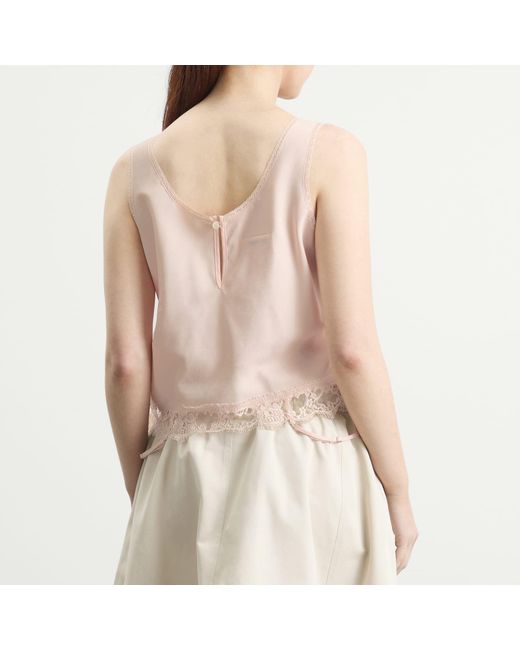 Maison Margiela Pink Mm6 Lace Cami Top