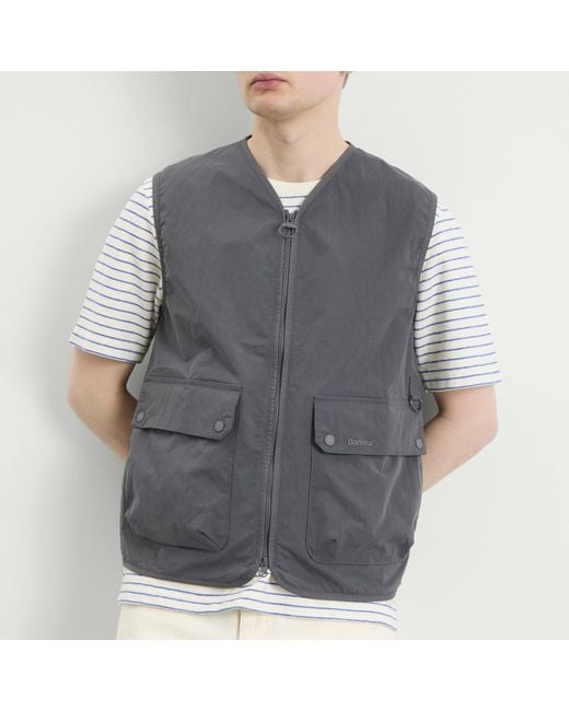 Barbour Gray Re-Engineered Flyweight Gilet for men