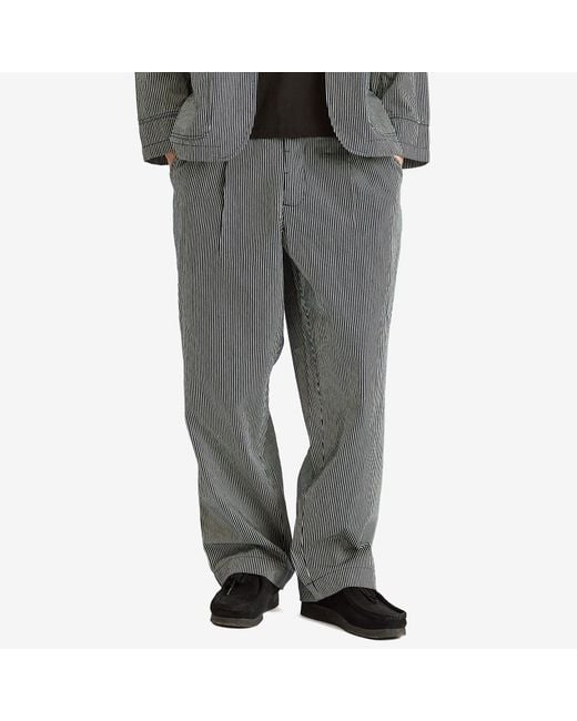 Universal Works Gray Hickory Stripe Duke Pant for men