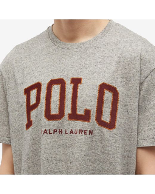 Polo Ralph Lauren Gray Polo College Logo T-Shirt for men