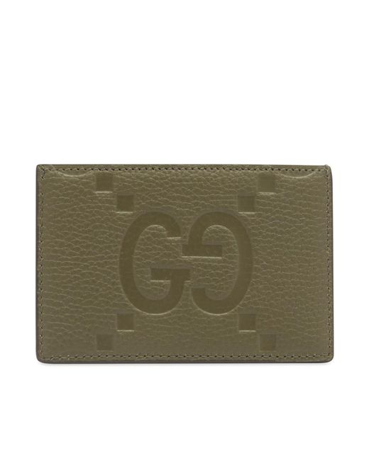 Gucci Green Gg Jumbo Leather Int 866 Card Case for men