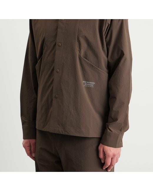Pas Normal Studios Brown Off-Race Tech Overshirt for men
