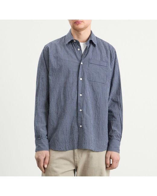 Forét Blue Pluto Checked Shirt for men