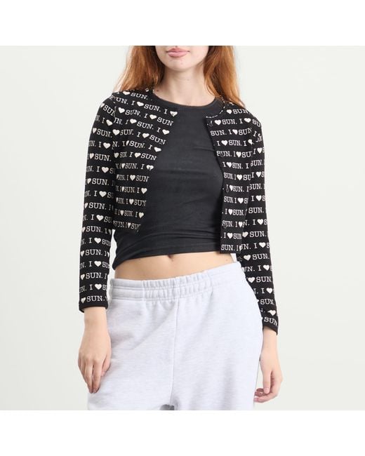 SUNDAYFRUITMARKET Black I Love Sun Cardigan