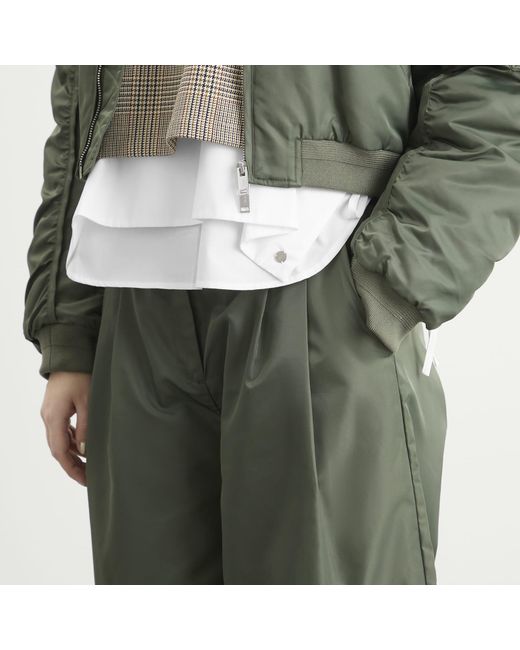 Stel Green Tapered Nylon Barrel Leg Trousers