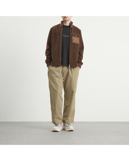 Moncler Brown Teddy Fleece Zip Up Fleece for men