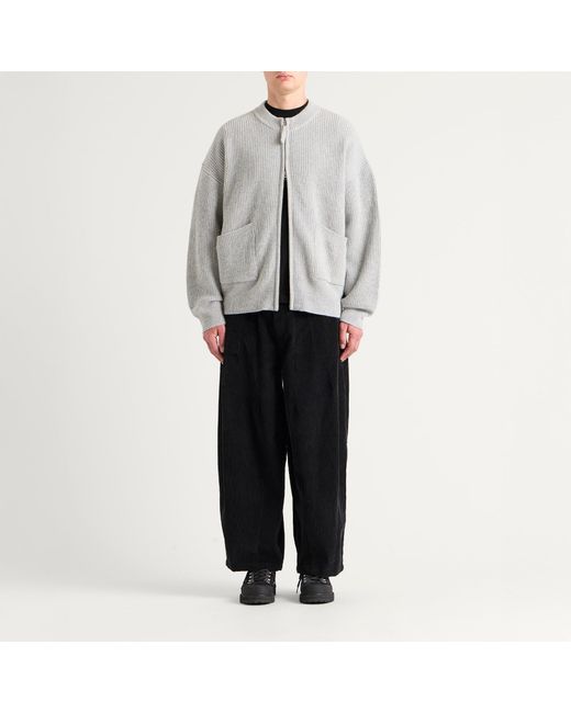 FRIZMWORKS Gray Wool Deck Zip Cardigan for men