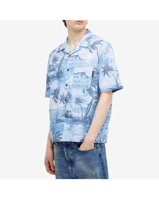 Palm Angels Blue Sunset Vacation Shirt for men