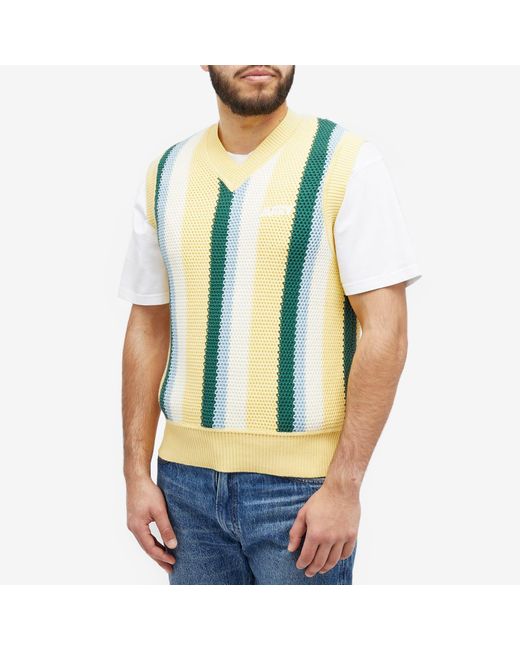 Autry Green Multi Stripe Knit Vest for men