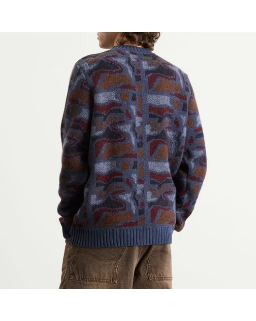 by Parra Blue Repeat Ftp Booster Knit Jumper for men