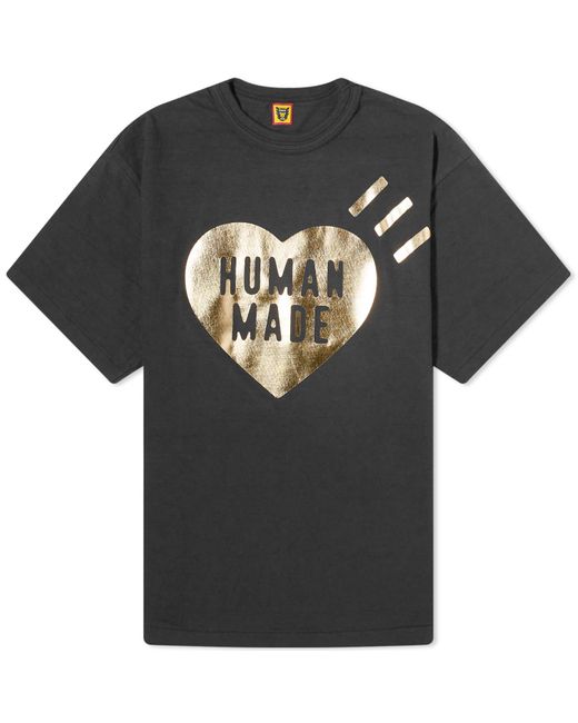 Human Made Black Metallic Heart T-Shirt for men