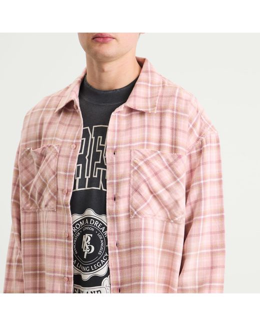 Represent Pink Flannel Checked Shirt for men