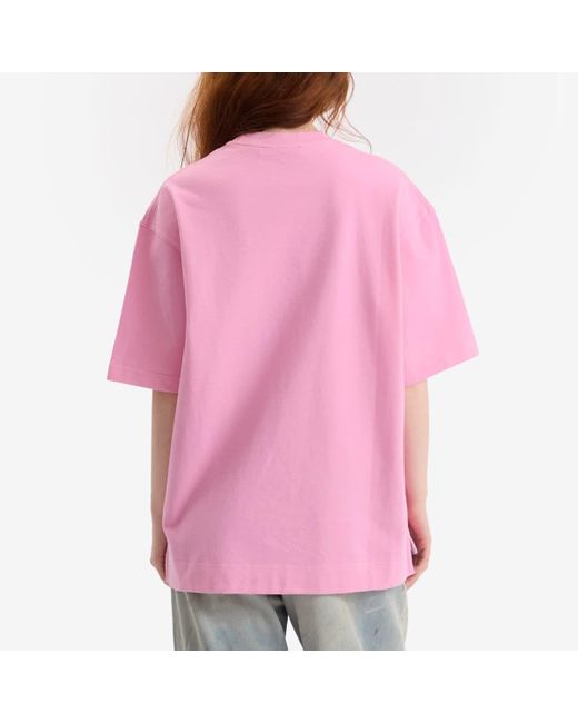 Acne Pink Tourist Logo T-Shirt