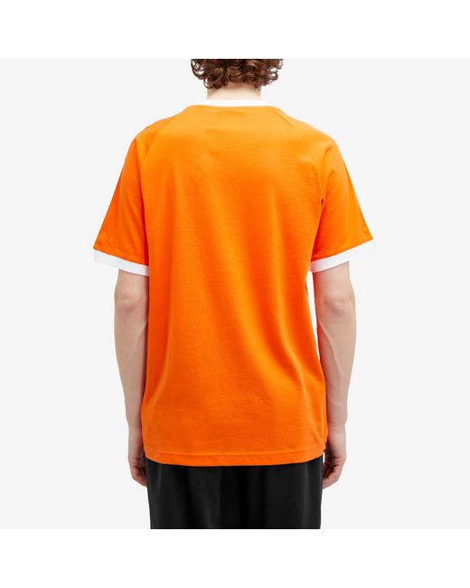 Adidas Orange 3 Stripes T-Shirt for men