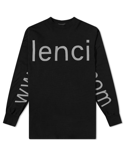 Balenciaga Black Long Sleeve Dot Com T-shirt for men