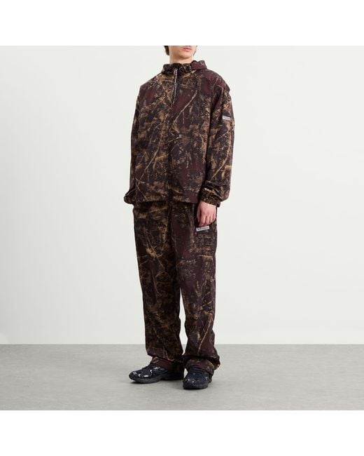 No Problemo Brown Forest Glitch Nylon Pant for men