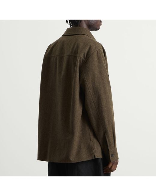 Jil Sander Green Wool Overshirt for men