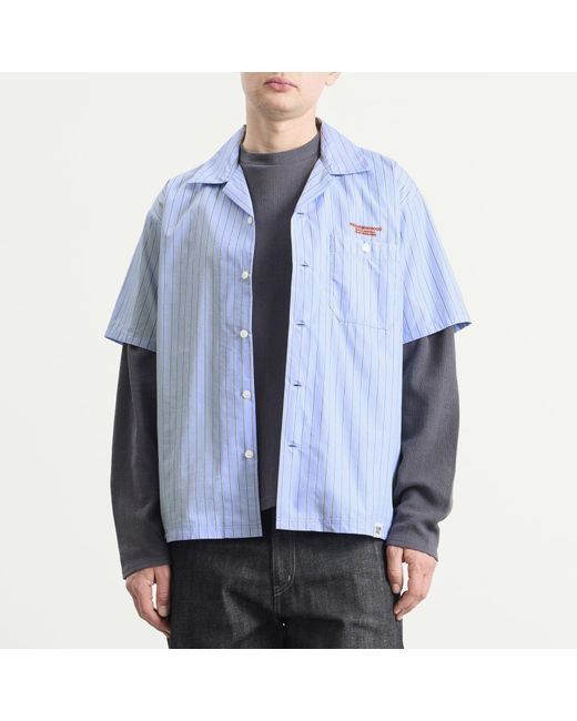 Neighborhood Blue Stripe Vacation Work Shirt for men