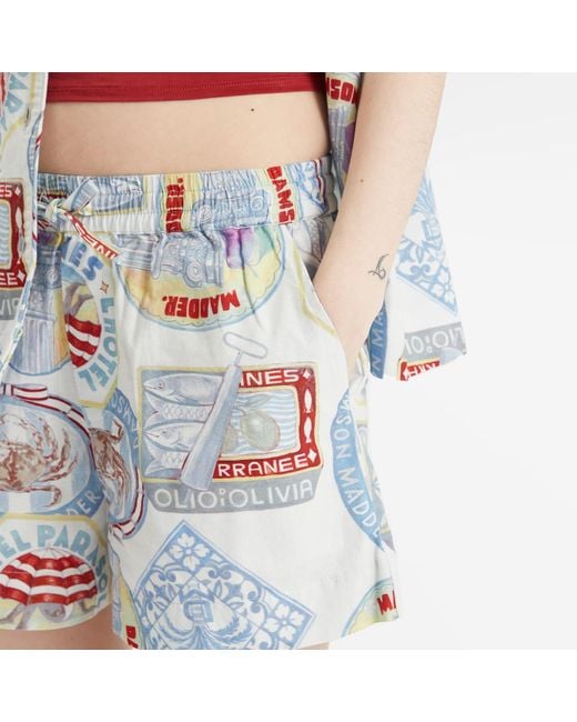 Damson Madder Blue Pull On Shorts