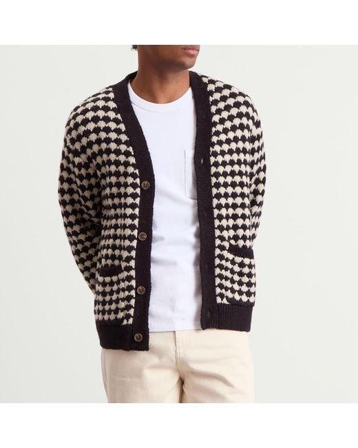 Wax London Black Walker Bubble Knit Cardigan for men