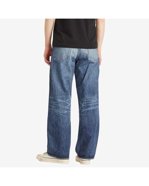 Visvim Blue Social Sculpture 01 14 Oz Wide Leg Damaged 42 Jeans for men
