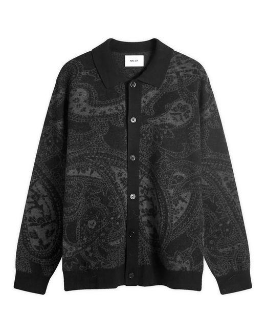 NN07 Black Emerson Paisley Cardigan for men