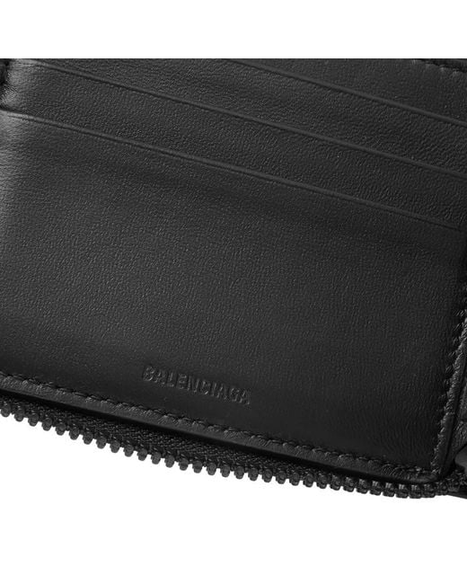 Balenciaga Car Small Zip Wallet With Strap in Black for Men