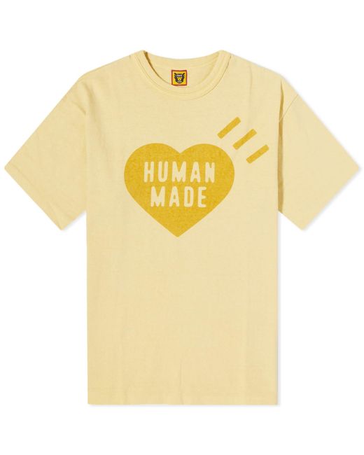 Human Made Yellow Ningen-sei Capsule Plant Dyed Logo T-shirt for men